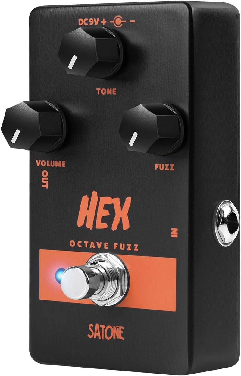 SATONE S804 Hex Octave Fuzz Electric Guitar Effect Pedal - Classic Octave Fuzz Effect Preset Acoustic Metal Pedal with True Bypass - Image 1